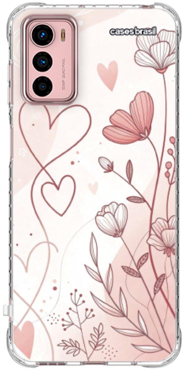 Capinha para Celular Floral com Corações