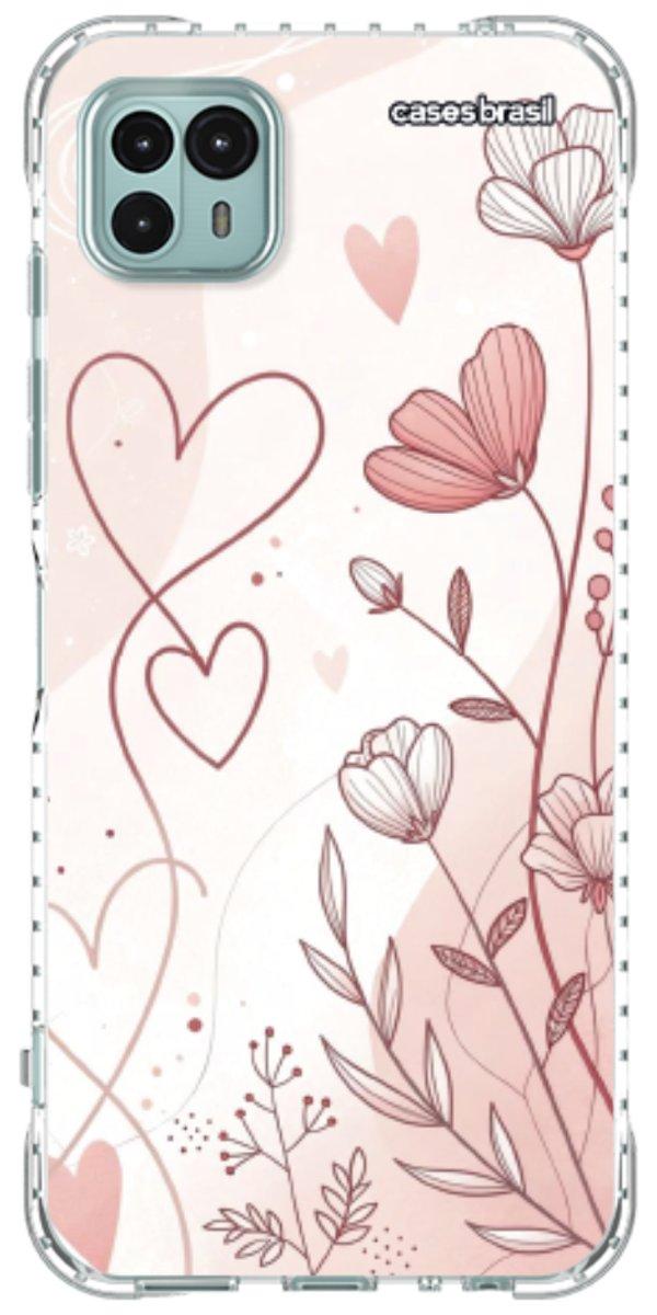 Capinha para Celular Floral com Corações