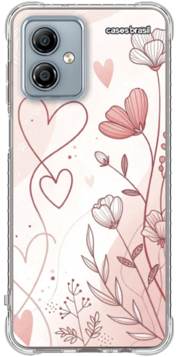 Capinha para Celular Floral com Corações