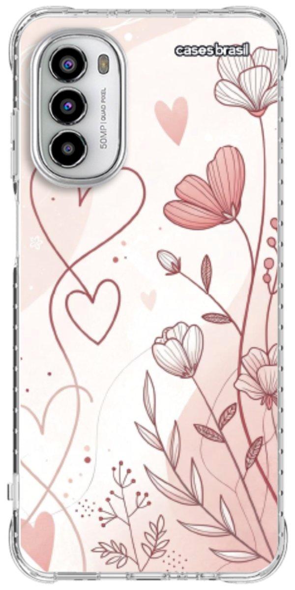Capinha para Celular Floral com Corações