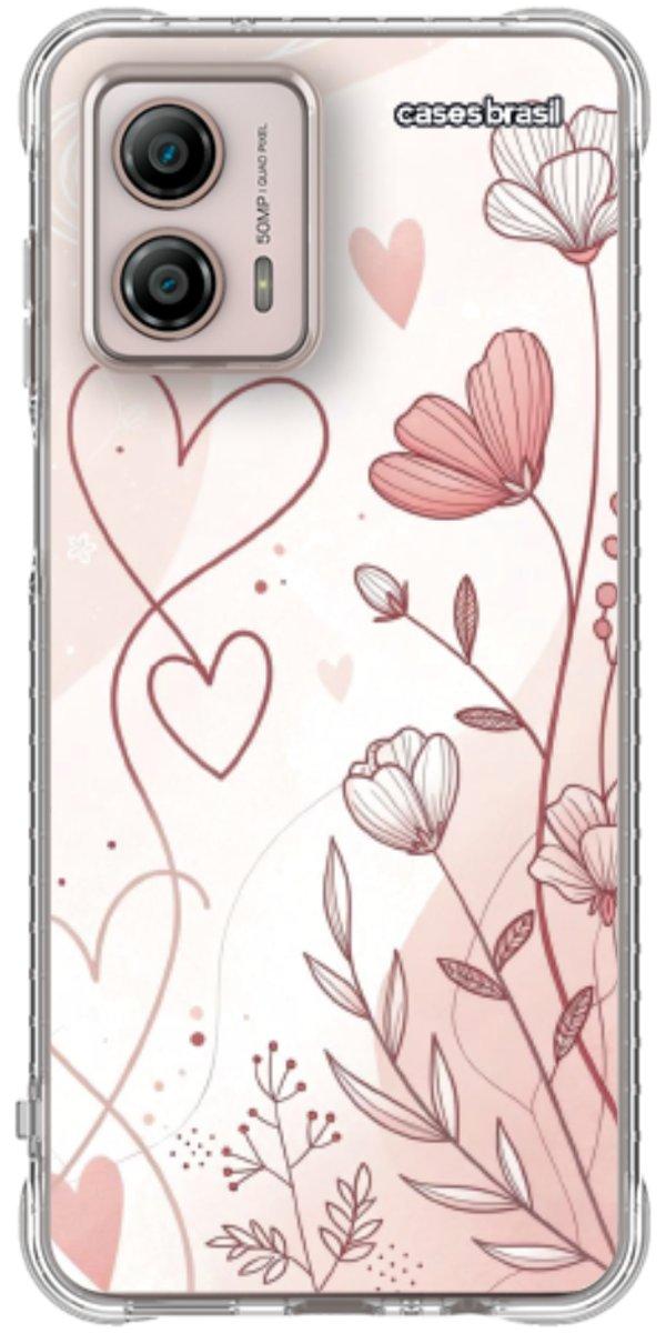Capinha para Celular Floral com Corações