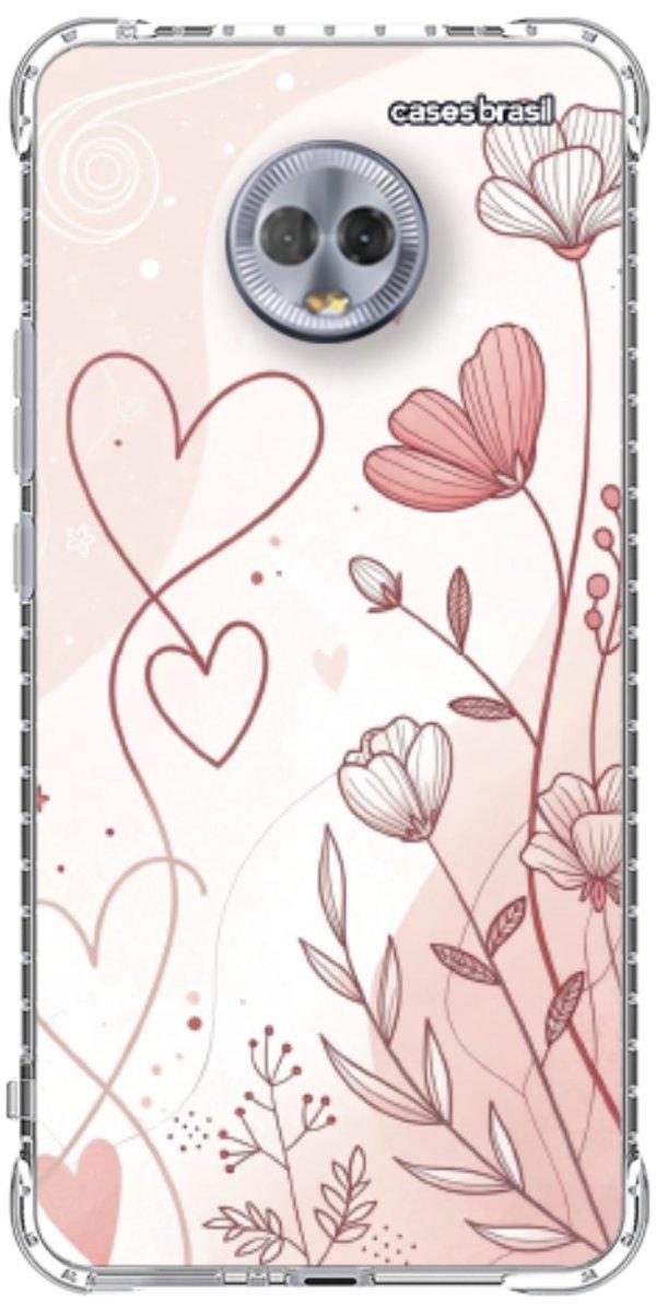 Capinha para Celular Floral com Corações