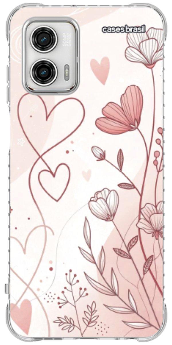 Capinha para Celular Floral com Corações