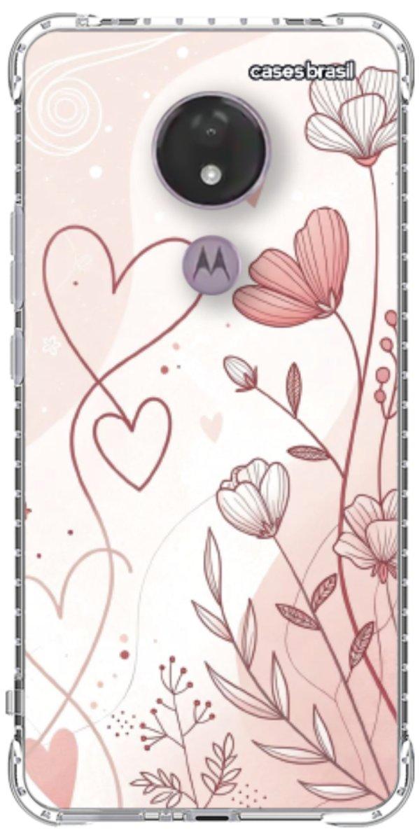 Capinha para Celular Floral com Corações