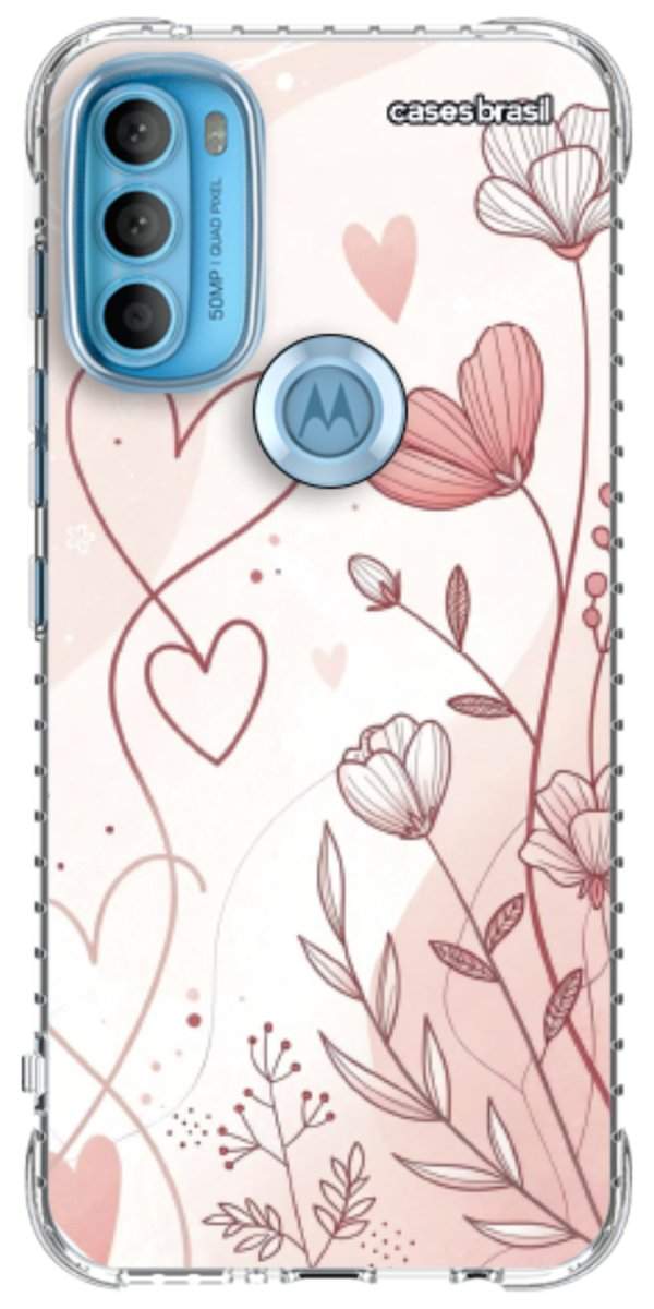 Capinha para Celular Floral com Corações