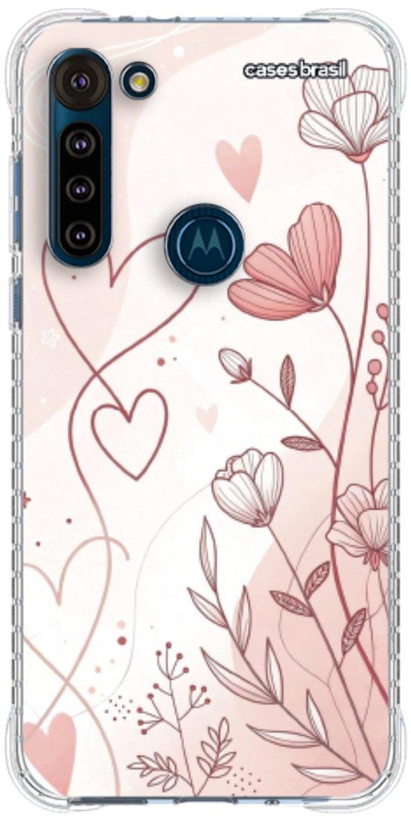 Capinha para Celular Floral com Corações