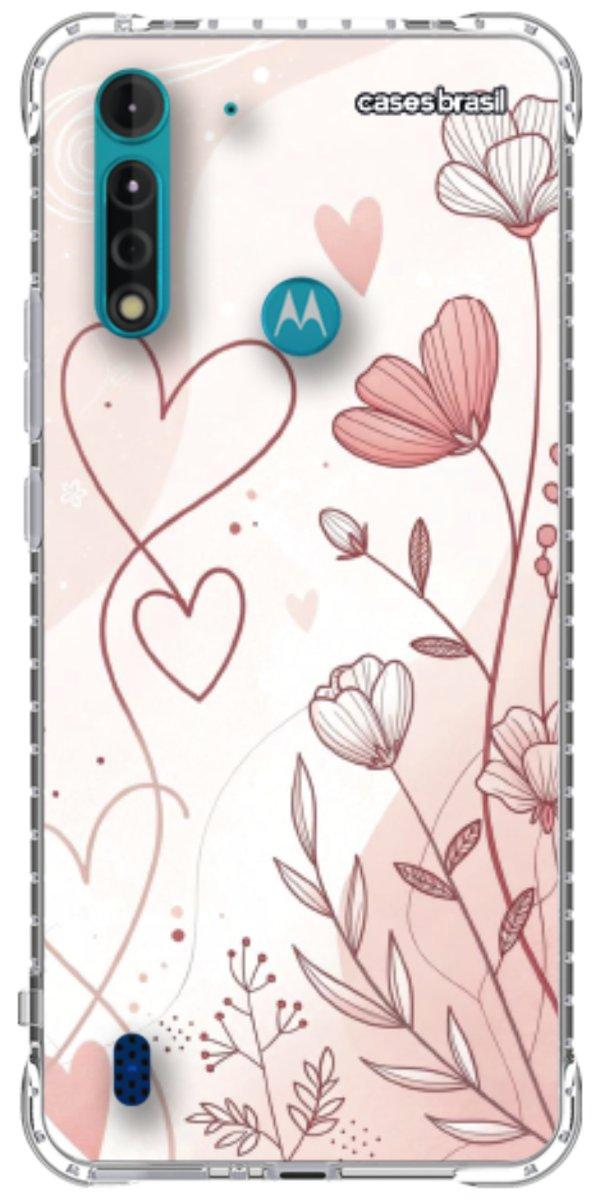 Capinha para Celular Floral com Corações