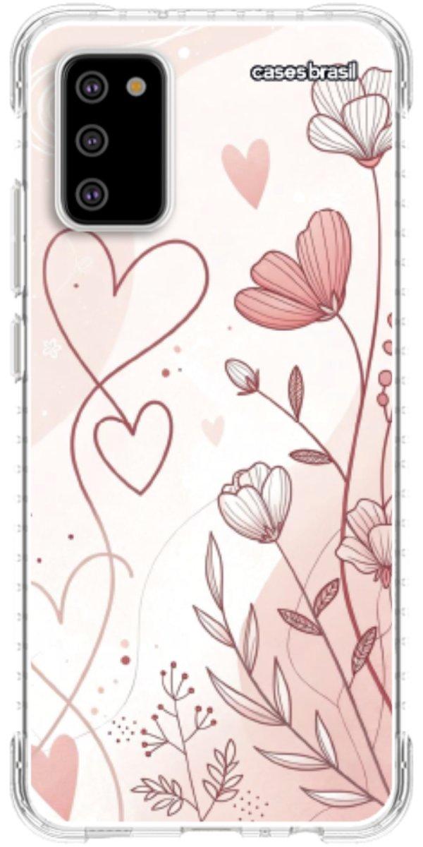Capinha para Celular Floral com Corações