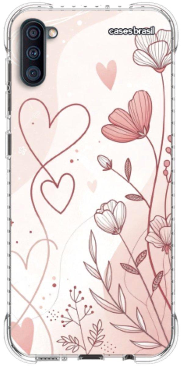 Capinha para Celular Floral com Corações