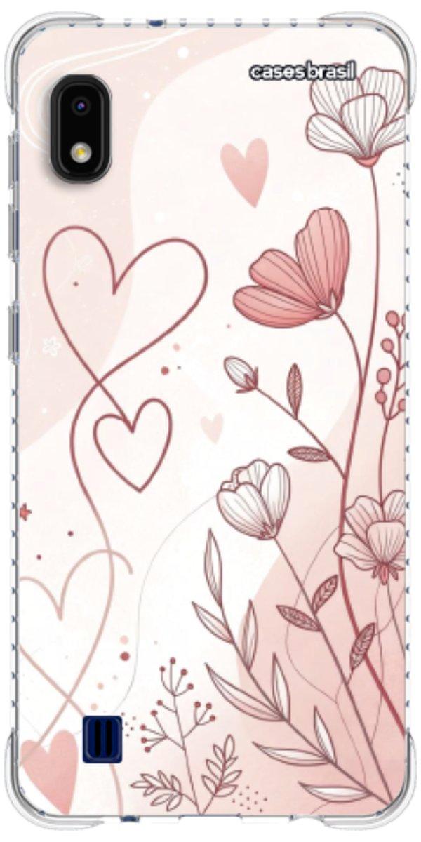 Capinha para Celular Floral com Corações