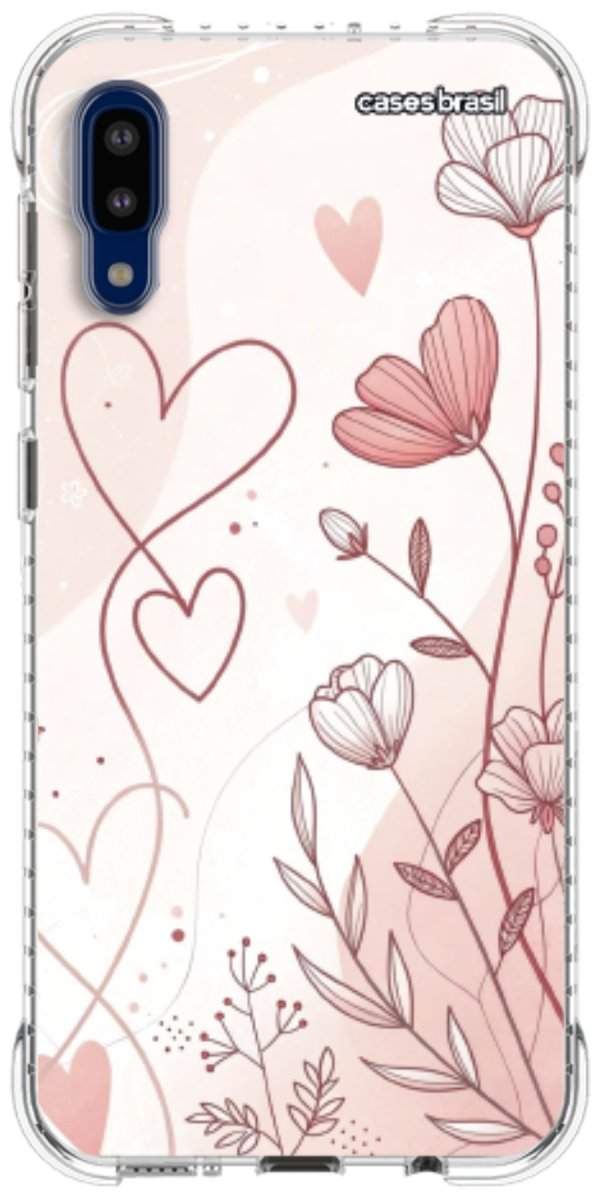 Capinha para Celular Floral com Corações