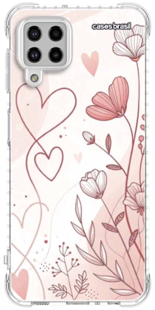 Capinha para Celular Floral com Corações