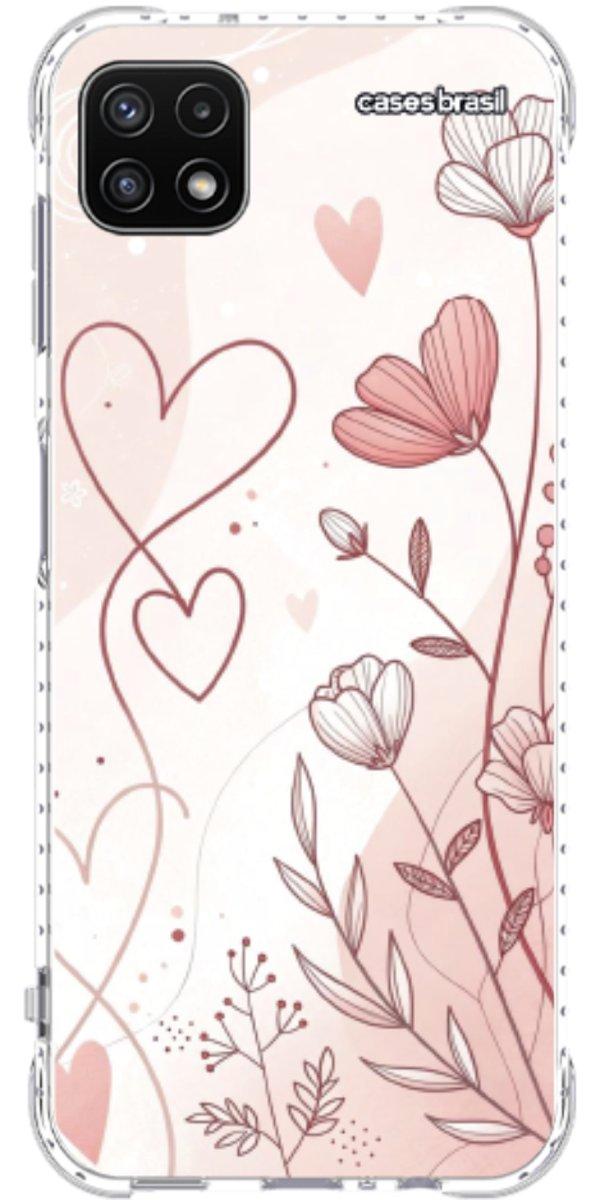 Capinha para Celular Floral com Corações