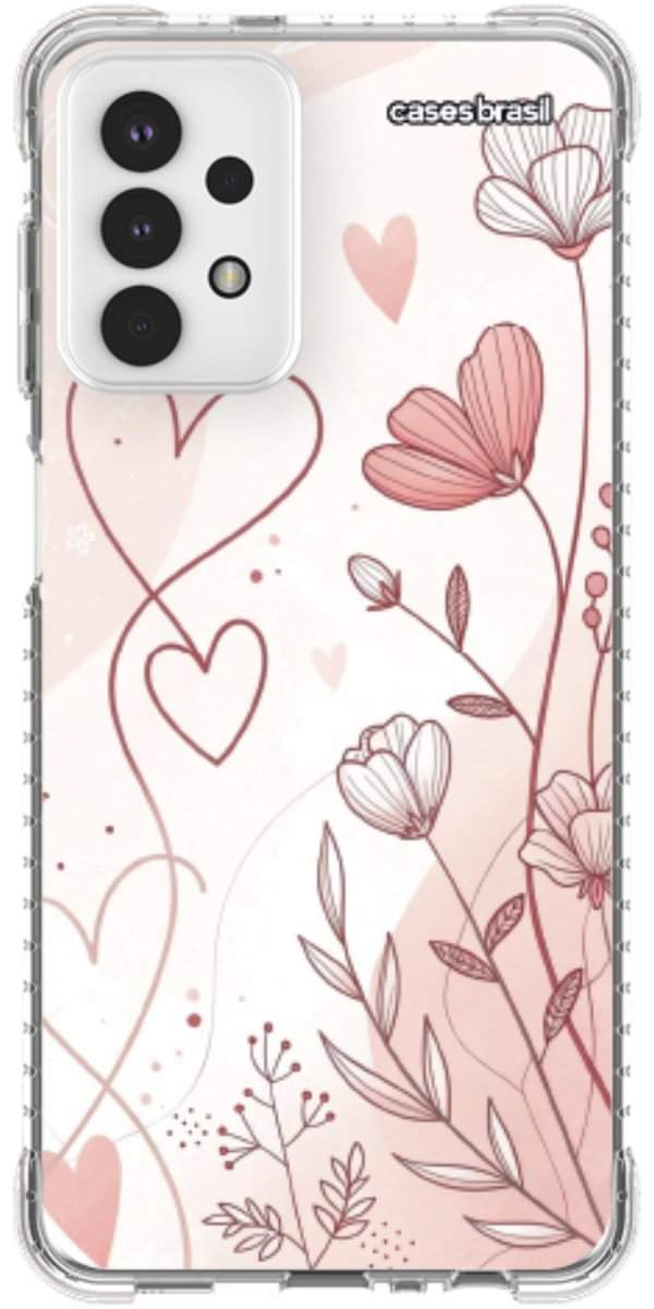 Capinha para Celular Floral com Corações
