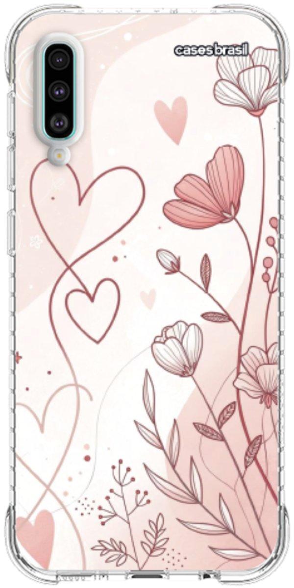 Capinha para Celular Floral com Corações