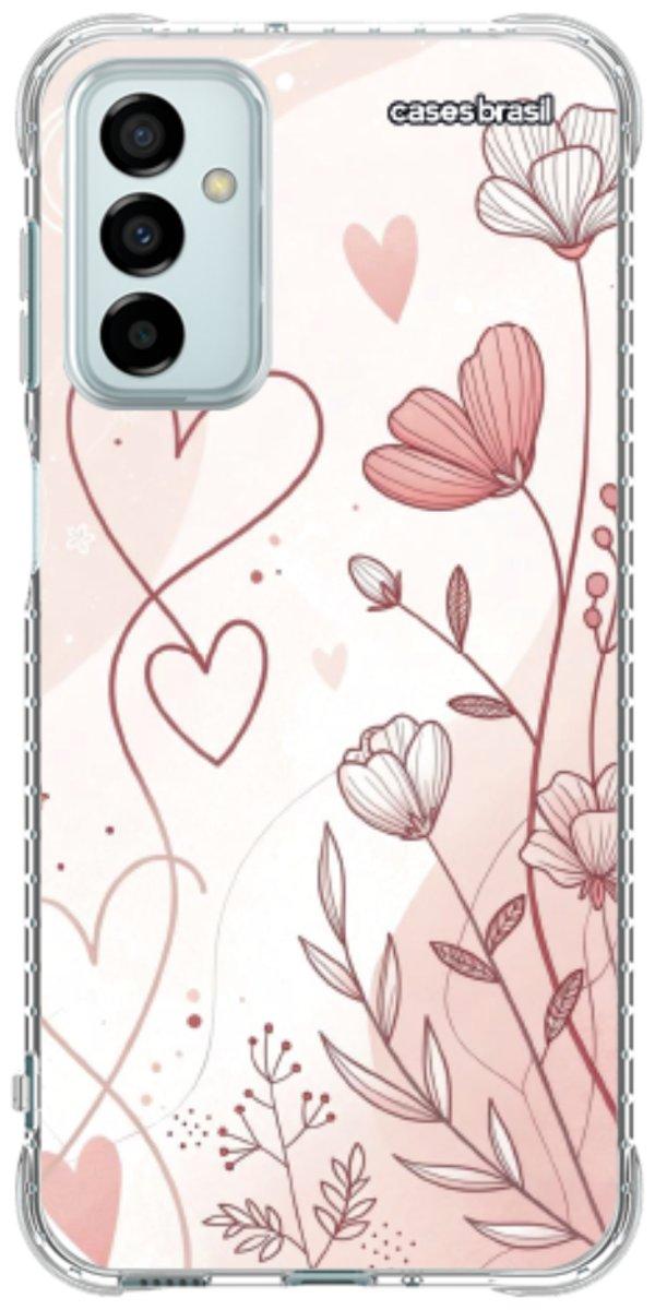 Capinha para Celular Floral com Corações