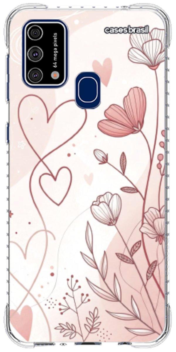 Capinha para Celular Floral com Corações