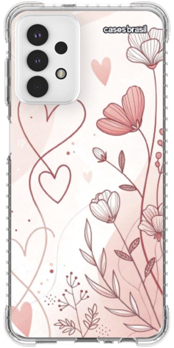 Capinha para Celular Floral com Corações