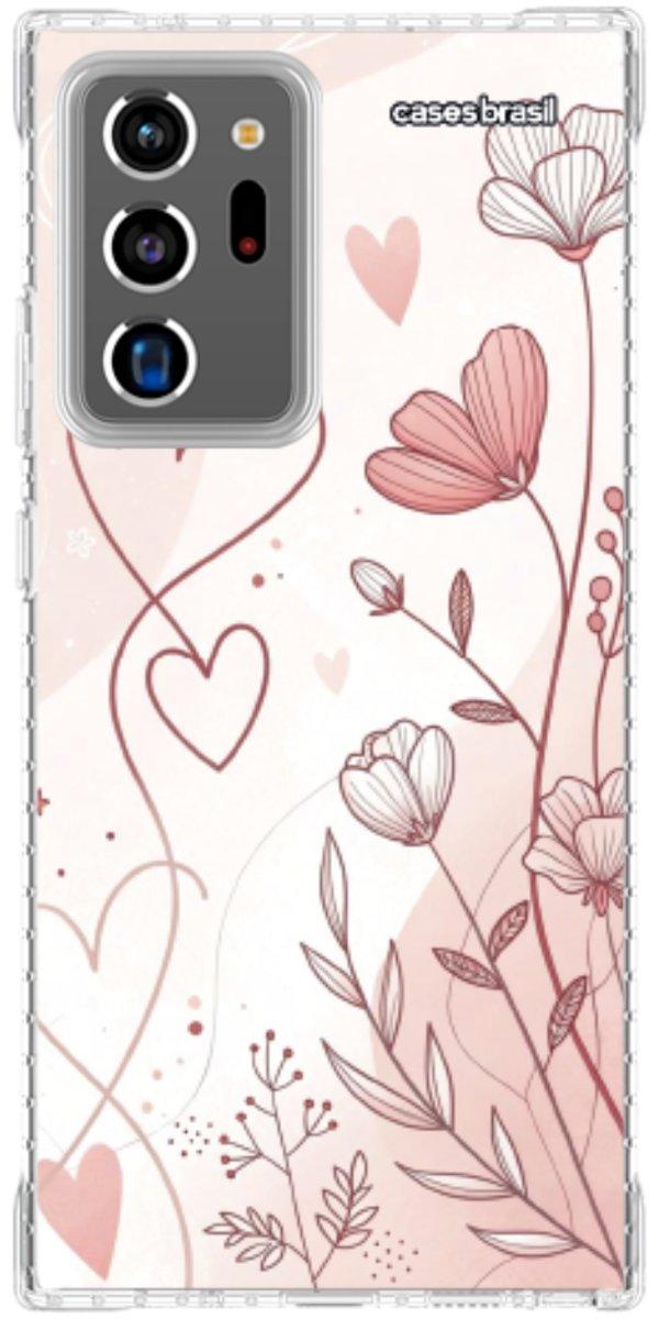Capinha para Celular Floral com Corações