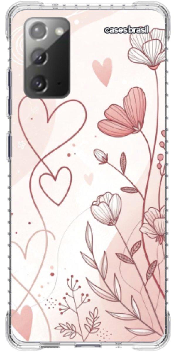 Capinha para Celular Floral com Corações