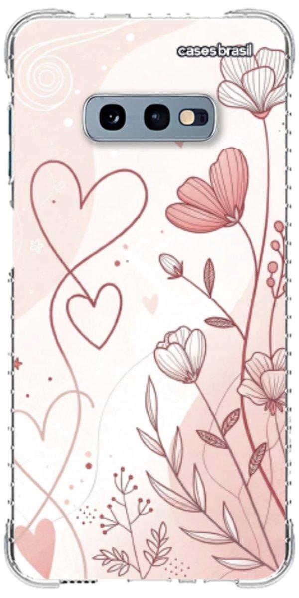 Capinha para Celular Floral com Corações
