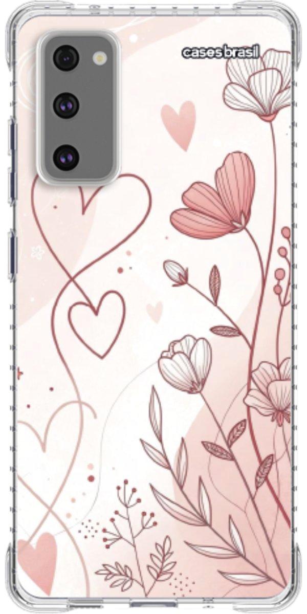 Capinha para Celular Floral com Corações