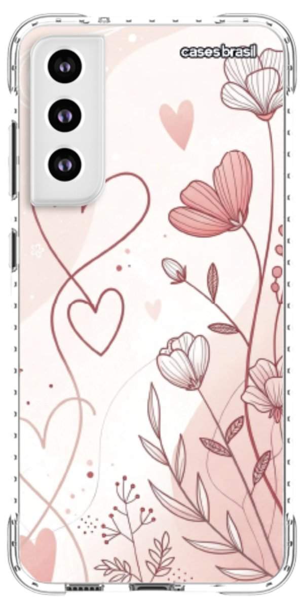 Capinha para Celular Floral com Corações