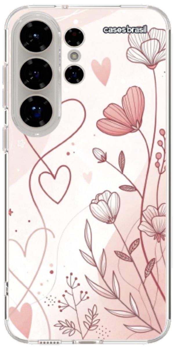 Capinha para Celular Floral com Corações