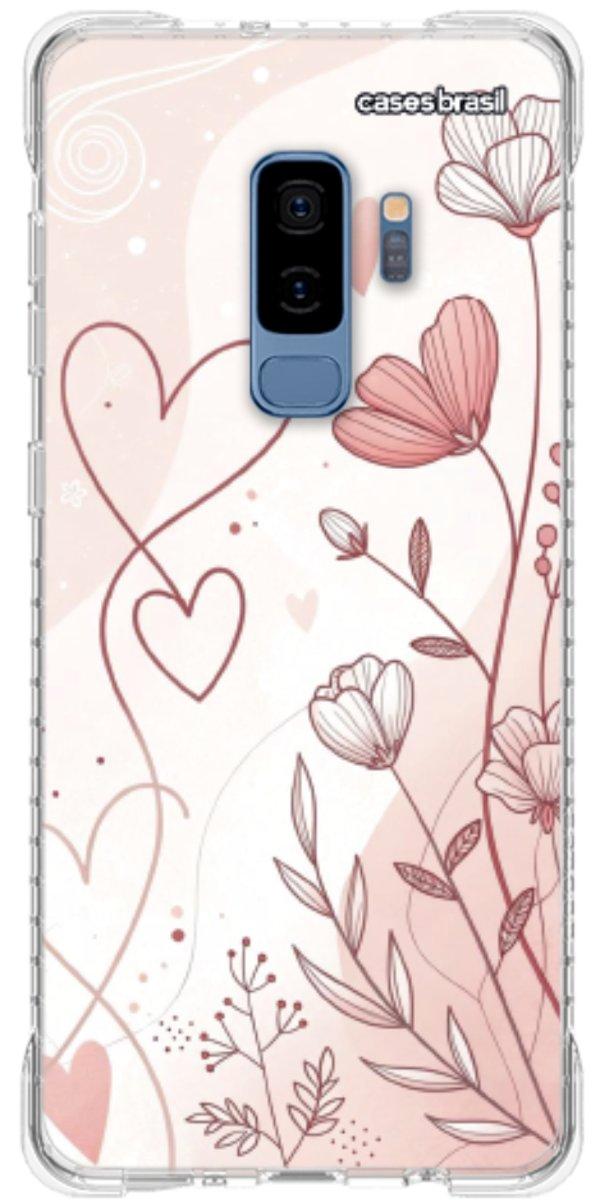 Capinha para Celular Floral com Corações
