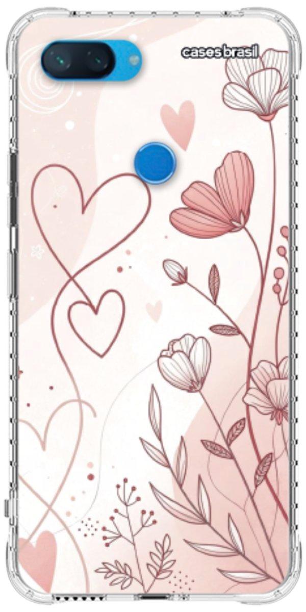 Capinha para Celular Floral com Corações