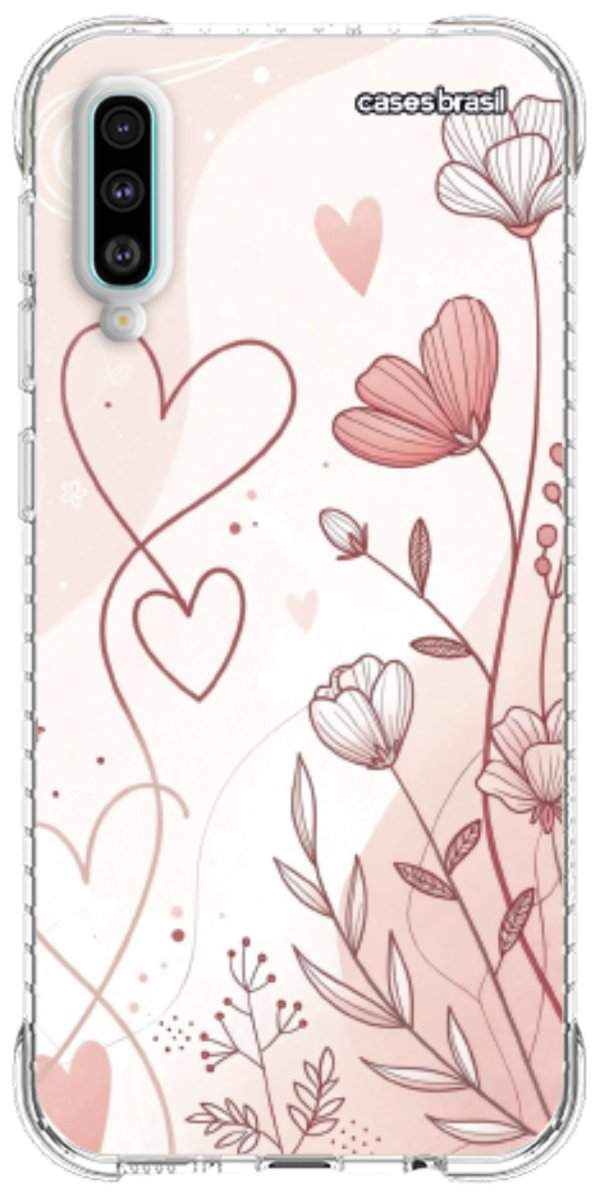 Capinha para Celular Floral com Corações