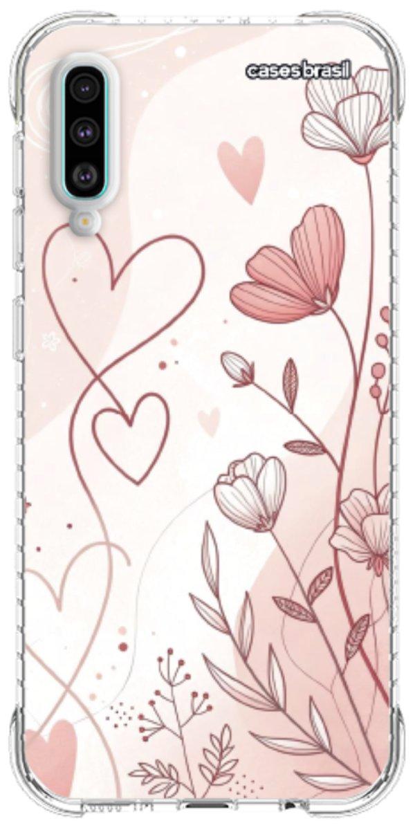Capinha para Celular Floral com Corações