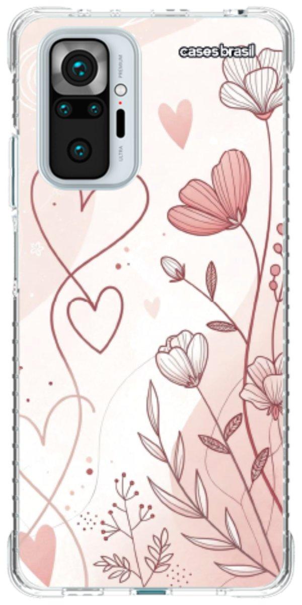 Capinha para Celular Floral com Corações