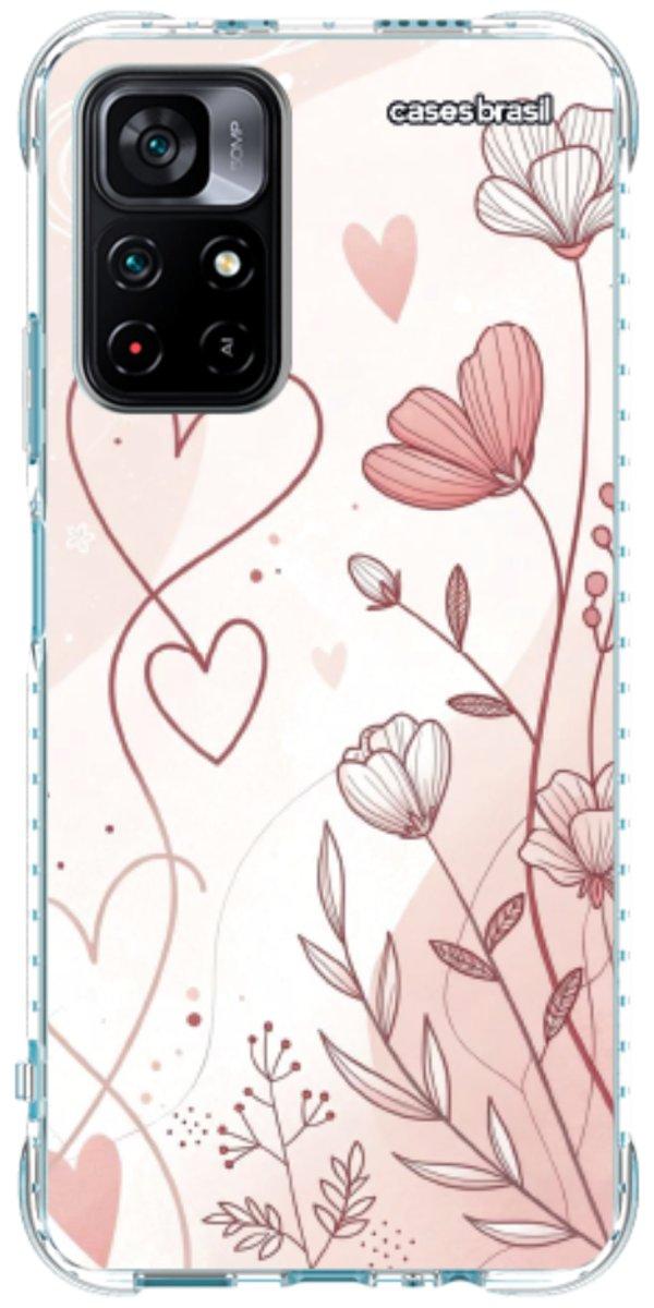Capinha para Celular Floral com Corações