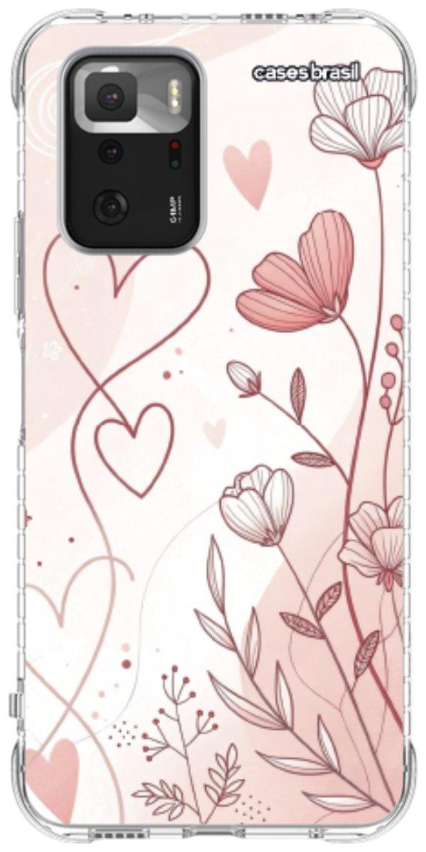 Capinha para Celular Floral com Corações