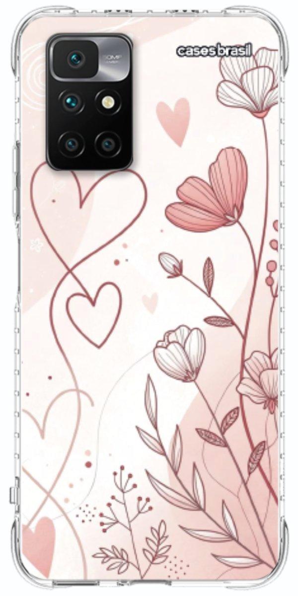 Capinha para Celular Floral com Corações