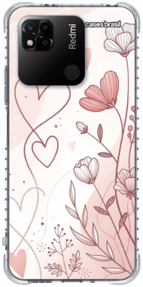 Capinha para Celular Floral com Corações