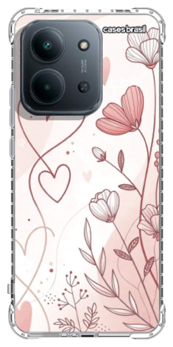 Capinha para Celular Floral com Corações