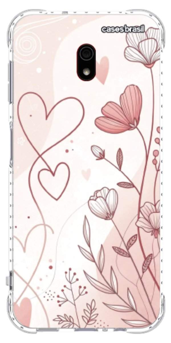 Capinha para Celular Floral com Corações