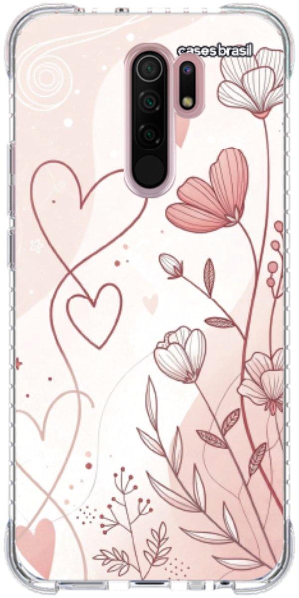 Capinha para Celular Floral com Corações