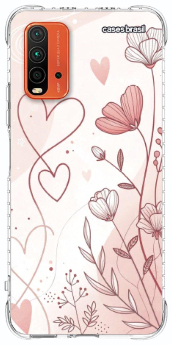 Capinha para Celular Floral com Corações