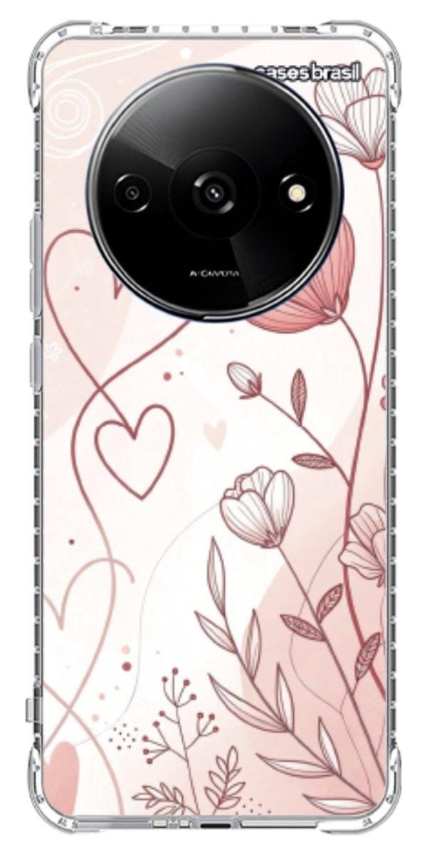 Capinha para Celular Floral com Corações