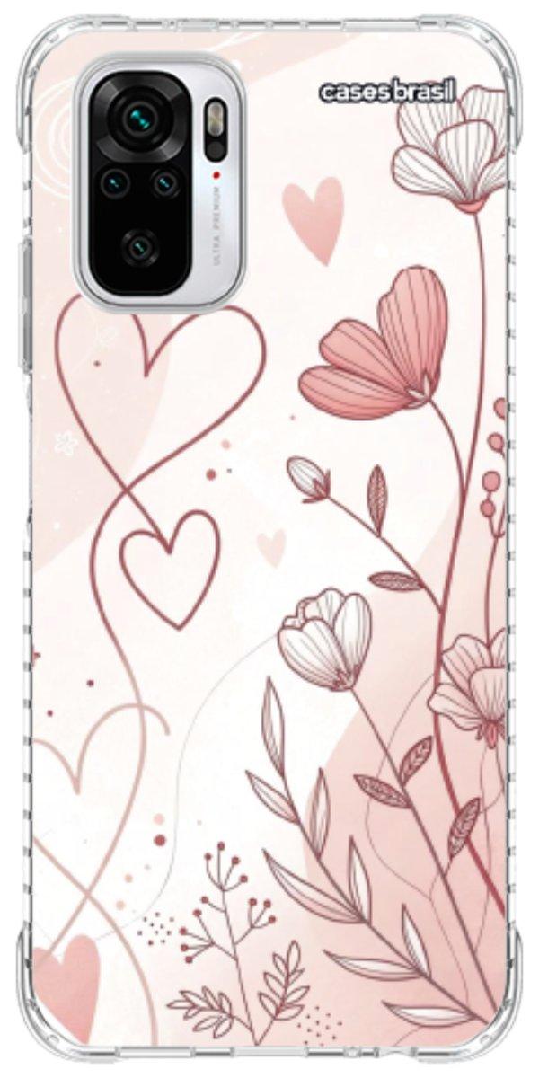 Capinha para Celular Floral com Corações