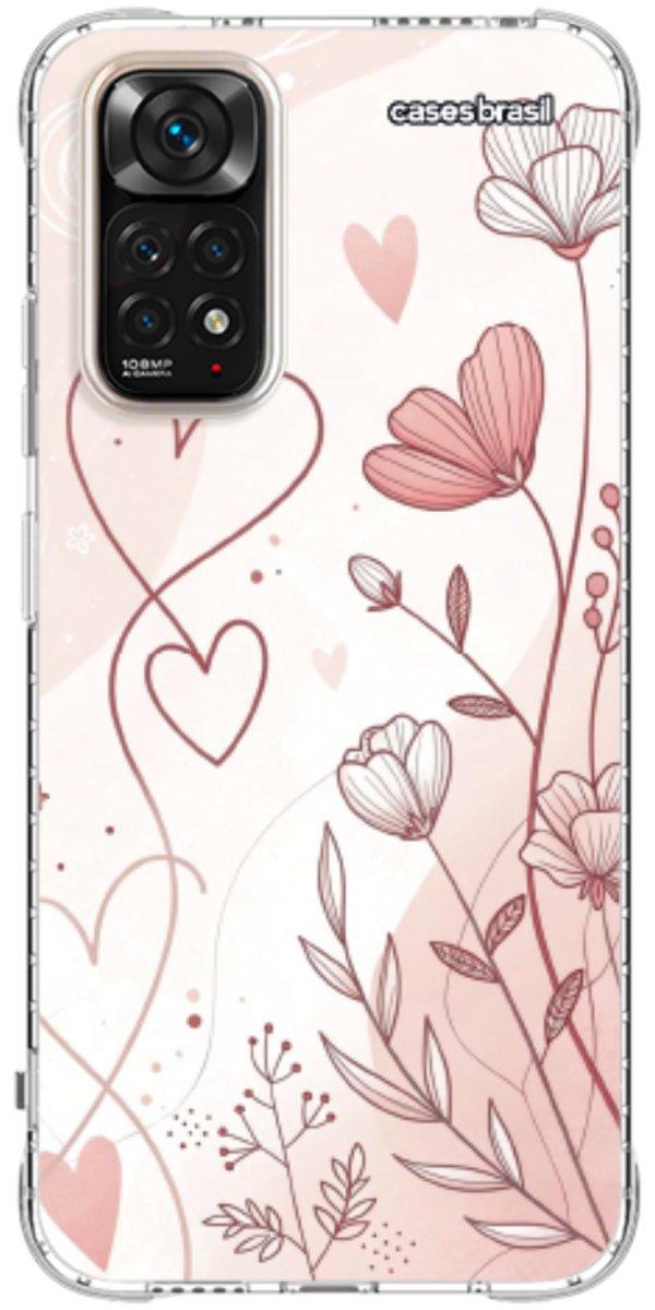 Capinha para Celular Floral com Corações