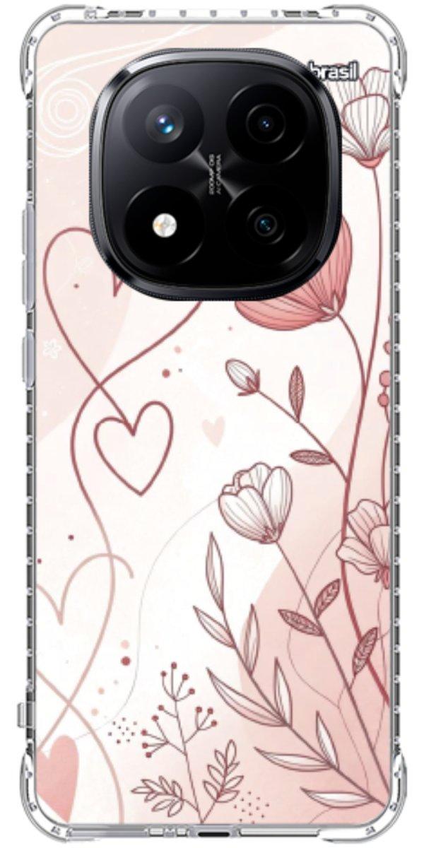 Capinha para Celular Floral com Corações