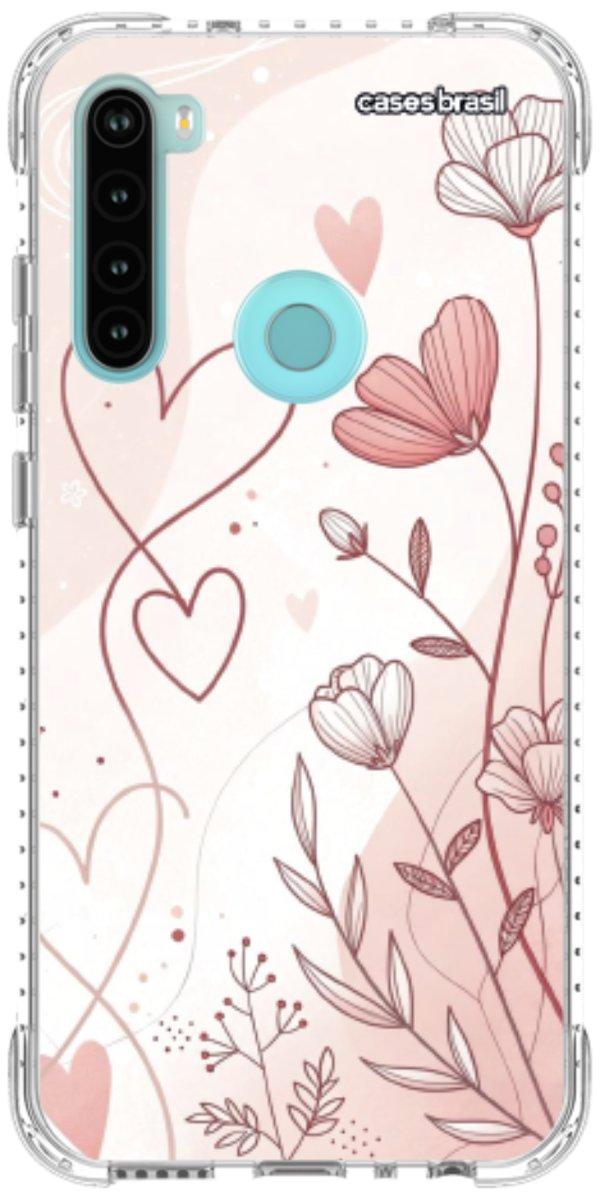 Capinha para Celular Floral com Corações