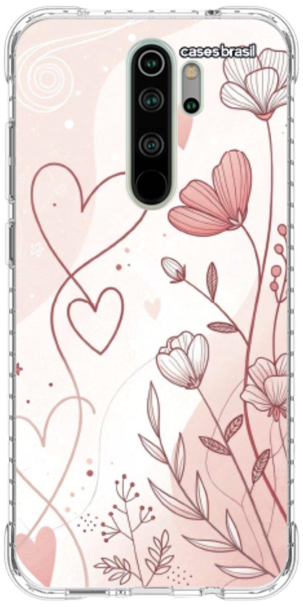 Capinha para Celular Floral com Corações