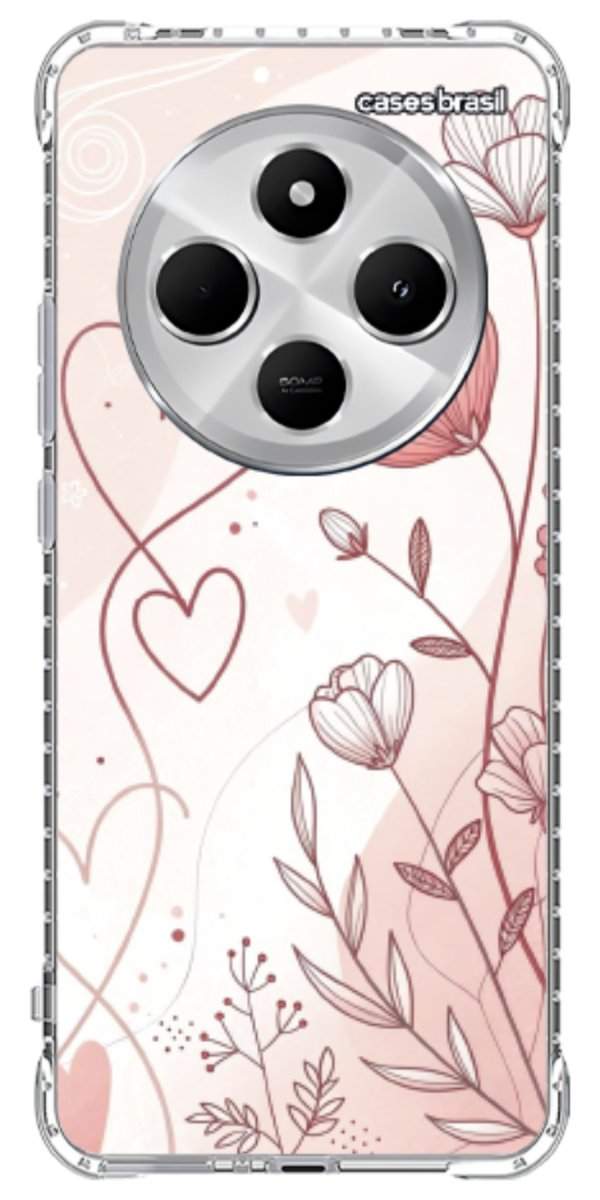 Capinha para Celular Floral com Corações