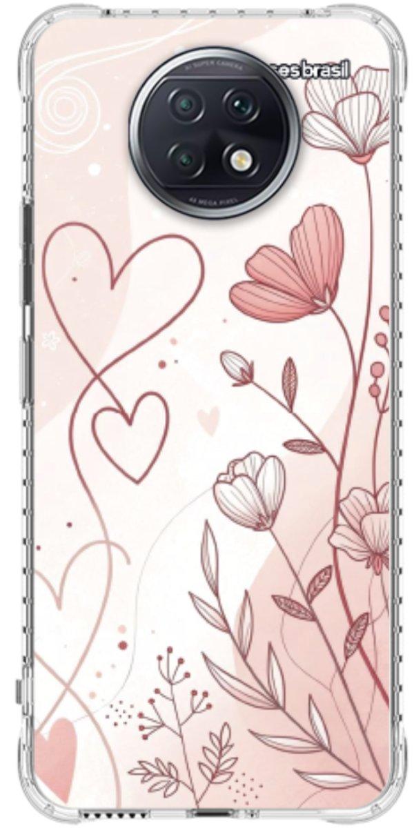 Capinha para Celular Floral com Corações