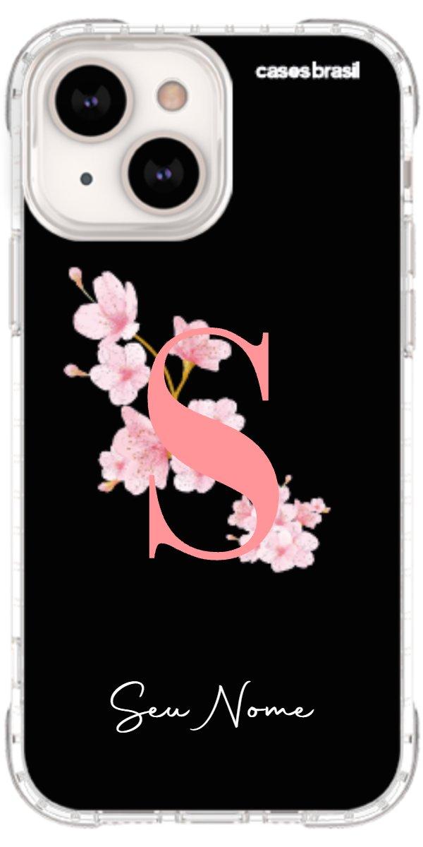 Capinha para Celular Monograma Floral Black